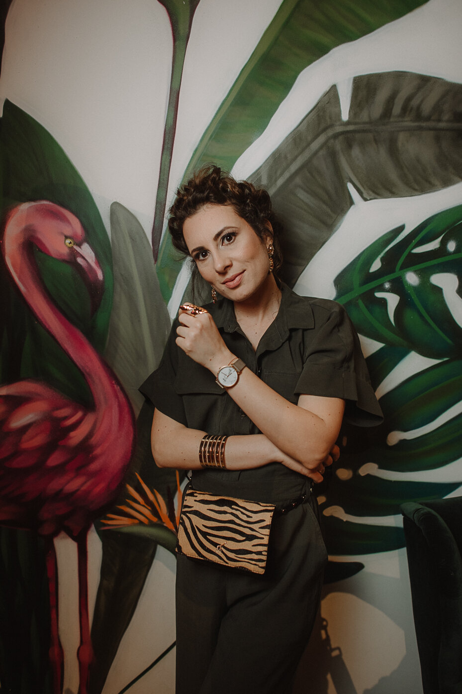 Monstera listovi i roze baloni