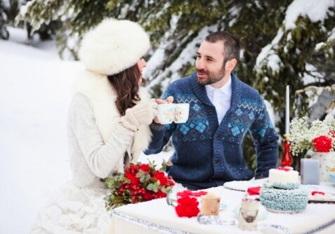 Detalji snežnog venčanja