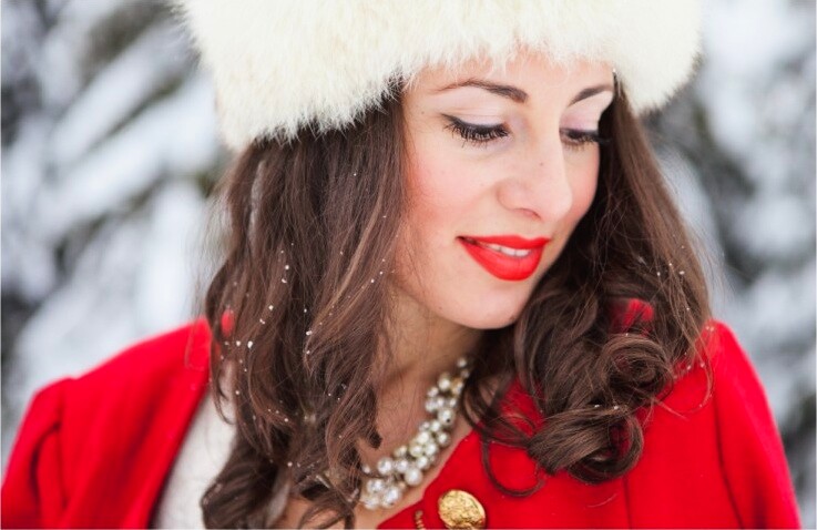 Par u snežnom pejzažu